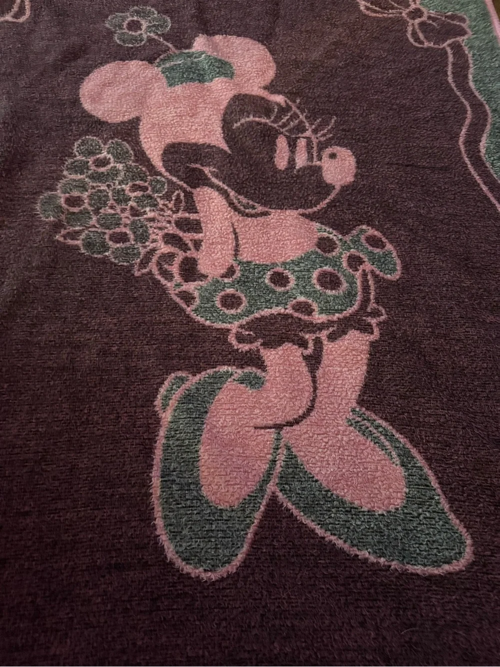 Biederlack Walt Disney Vintage Minnie Mouse EUC reversible child’s blanket coll